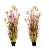 NNEAGS 2X 150cm Purple-Red Artificial Indoor Potted Papyrus Plant Tree Fake Simulation Decorative