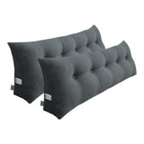 NNEAGS 2X 150cm Dark Grey Triangular Wedge Bed Pillow Headboard Backrest Bedside Tatami Cushion Home Decor