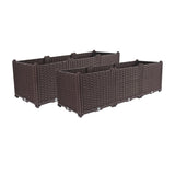 NNEAGS 2X 120cm Raised Planter Box Vegetable Herb Flower Outdoor Plastic Plants Garden Bed Deepen