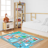 NNEAGS 2X 20cm Kids Rug Street Map Play Mat, Educational Baby Theme Park Area Rugs