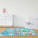NNEAGS 2X 20cm Kids Rug Street Map Play Mat, Educational Baby Theme Park Area Rugs