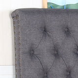 NNEDSZ Bed Head Double Size French Provincial Headboard Upholsterd Fabric Charcoal