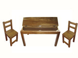 NNEDSZ Hardwood study desk and 2 standard chairs