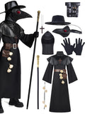 NNETM Plague Doctor Black Adult Costume Robe Set