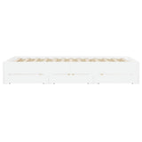 NNEVL Bed Frame with Drawers White 135x190 cm Engineered Wood
