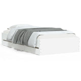 NNEVL Bed Frame with Drawers White 90x190 cm Engineered Wood