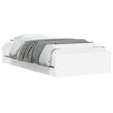 NNEVL Bed Frame with Drawers White 90x190 cm Engineered Wood