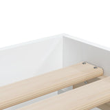 NNEVL Bed Frame with Drawers White 90x190 cm Engineered Wood