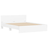 NNEVL Bed Frame with Headboard White 150x200 cm