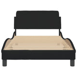 NNEVL Bed Frame with Headboard Black 107x203 cm Fabric