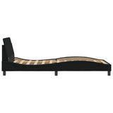 NNEVL Bed Frame with Headboard Black 107x203 cm Fabric