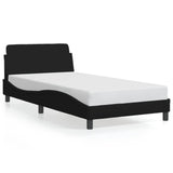 NNEVL Bed Frame with Headboard Black 107x203 cm Fabric