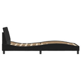 NNEVL Bed Frame with Headboard Black 90x190 cm Fabric
