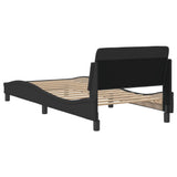 NNEVL Bed Frame with Headboard Black 90x190 cm Fabric