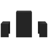 NNEVL 3 Piece Dining Table and Bench Set Black Engineered Wood
