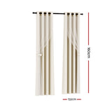 NNEDSZ 2X 132x160cm Blockout Sheer Curtains Beige