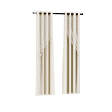 NNEDSZ 2X 132x213cm Blockout Sheer Curtains Beige