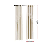NNEDSZ 2X 132x213cm Blockout Sheer Curtains Beige