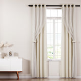 NNEDSZ 2X 132x213cm Blockout Sheer Curtains Beige