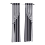 NNEDSZ 2X 132x213cm Blockout Sheer Curtains Charcoal