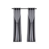 NNEDSZ 2X 132x213cm Blockout Sheer Curtains Charcoal