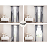 NNEDSZ 2X 132x213cm Blockout Sheer Curtains Charcoal