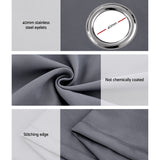 NNEDSZ 2X 132x213cm Blockout Sheer Curtains Charcoal