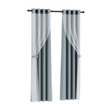 NNEDSZ 2X 132x213cm Blockout Sheer Curtains Light Grey
