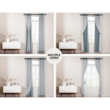 NNEDSZ 2X 132x213cm Blockout Sheer Curtains Light Grey