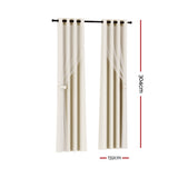 NNEDSZ 2X 132x304cm Blockout Sheer Curtains Beige