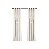 NNEDSZ 2X 132x304cm Blockout Sheer Curtains Beige