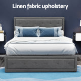 NNEDSZ Artiss Bed Frame Double Size Gas Lift Grey TIYO