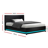 NNEDSZ Artiss Bed Frame King Single Size LED Gas Lift Black LUMI