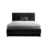 NNEDSZ Artiss Bed Frame King Single Size LED Gas Lift Black LUMI