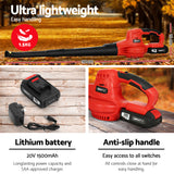 NNEDSZ 20V Cordless Leaf Blower Garden Lithium Battery Electric Nozzles 2-Speed