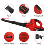 NNEDSZ 20V Cordless Leaf Blower Garden Lithium Battery Electric Nozzles 2-Speed