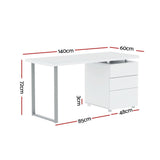 NNEDSZ Artiss Computer Desk Drawer White 140CM