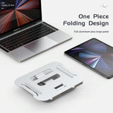 Silver Laptop Lifting Bracket - 360 Degree Rotation-1915196898550091780