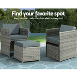 NNEDSZ Gardeon Outdoor Dining Set 13 Piece Wicker Table Chairs Setting Grey