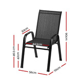 NNEDSZ Gardeon 4PC Outdoor Dining Chairs Stackable Lounge Chair Patio Furniture Black