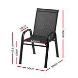 NNEDSZ Gardeon 6PC Outdoor Dining Chairs Stackable Lounge Chair Patio Furniture Black