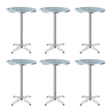 NNEDSZ Gardeon Set of 6 Outdoor Bar Table Aluminium Round 70/110CM