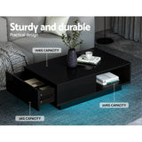 NNEDSZ Artiss Coffee Table Led Lights Black