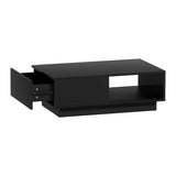 NNEDSZ Artiss Coffee Table Led Lights Black