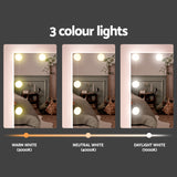 NNEDSZ Artiss Dressing Table Set Stool 10 Led Bulbs White Debbie
