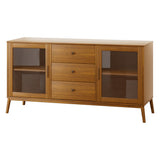 NNEDSZ Artiss Buffet Sideboard Glass Doors - Oak