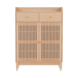 NNEDSZ Artiss Shoe Rack Cabinet 4-Tier 16 Pairs Pine