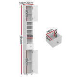 NNEDSZ Artiss Bathroom Storage Cabinet 180cm Tall Slim Floor Cupboard Toilet Narrow Linen Tower