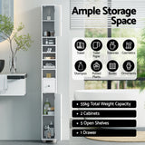 NNEDSZ Artiss Bathroom Storage Cabinet 180cm Tall Slim Floor Cupboard Toilet Narrow Linen Tower
