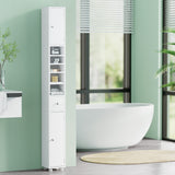 NNEDSZ Artiss Bathroom Storage Cabinet 180cm Tall Slim Floor Cupboard Toilet Narrow Linen Tower